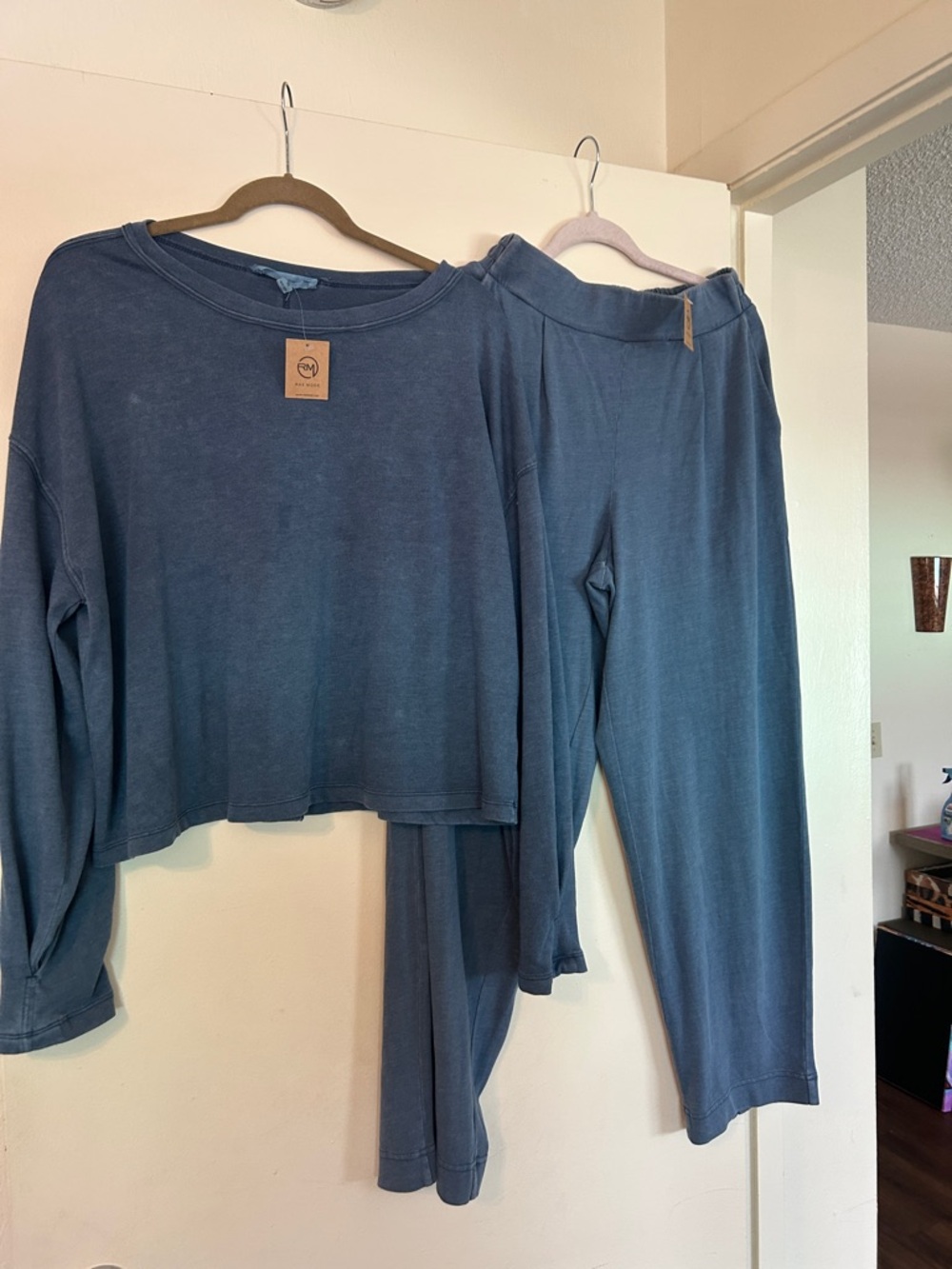 Cozy Blue Lounge Track Pants & Top Set
